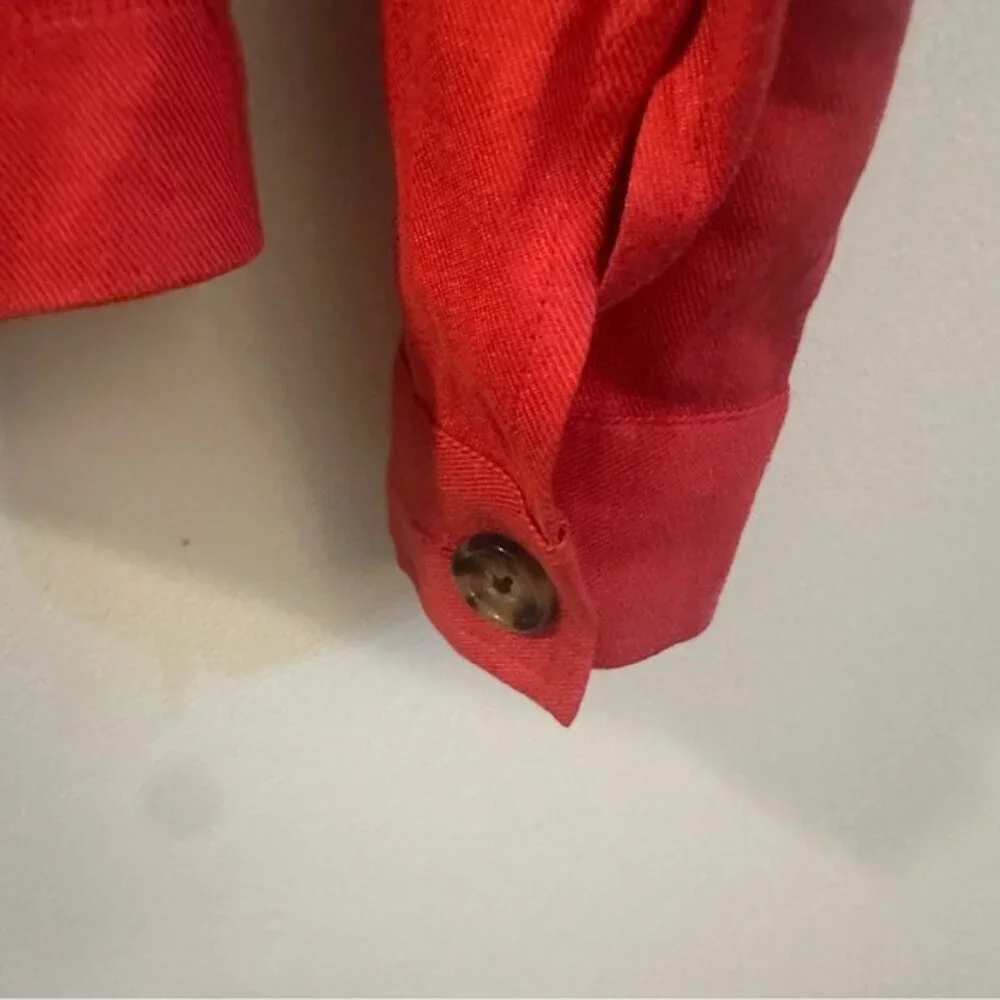Cabi Quiet Luxury Red Button Front Jacket Minimalist Tailored Blazer Sz S #5472